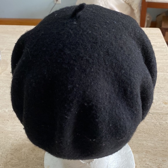 Black French beret wool PARIS Eiffel Tower France - Picture 14 of 16